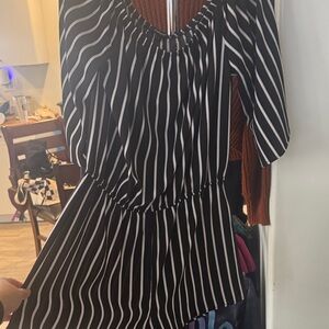 Black and White Striped Dress